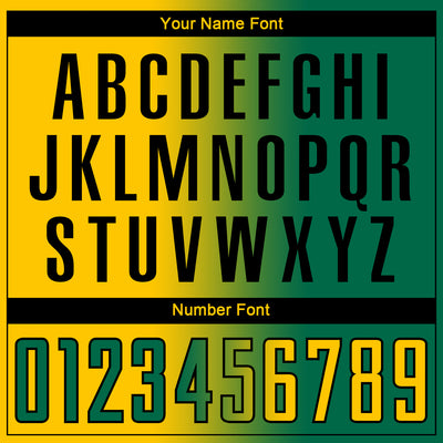 Custom Kelly Green Yellow-Black Sublimation Gradient Fashion Soccer Uniform Jersey