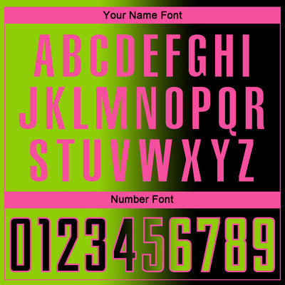 Custom Black Neon Green-Pink Sublimation Gradient Fashion Soccer Uniform Jersey