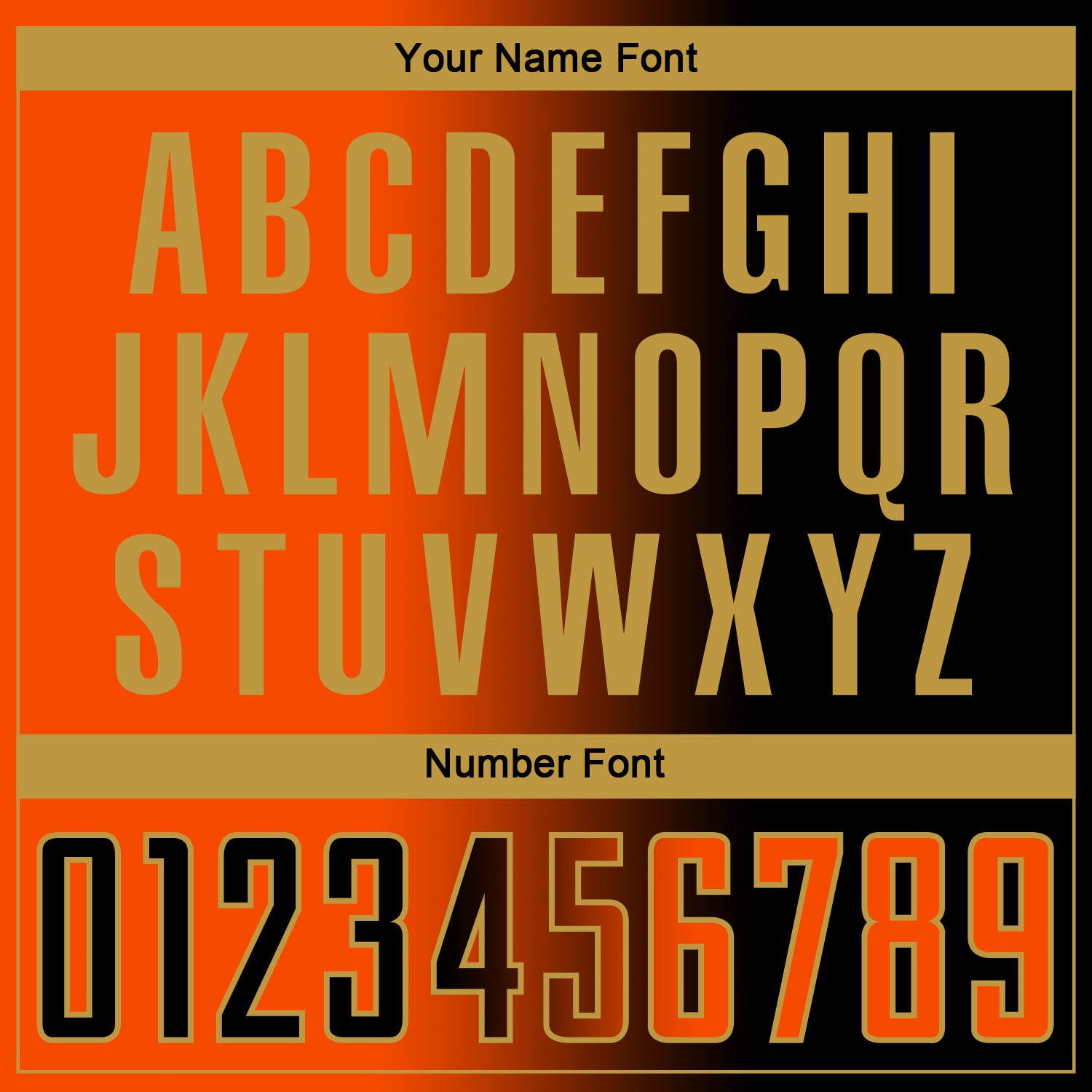 Custom Black Orange-Old Gold Sublimation Gradient Fashion Soccer Uniform Jersey