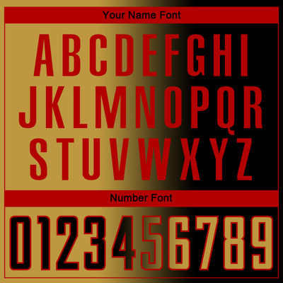 Custom Black Old Gold-Red Sublimation Gradient Fashion Soccer Uniform Jersey