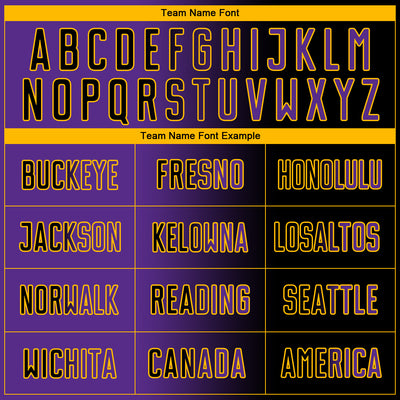 Custom Black Purple-Gold Sublimation Gradient Fashion Soccer Uniform Jersey