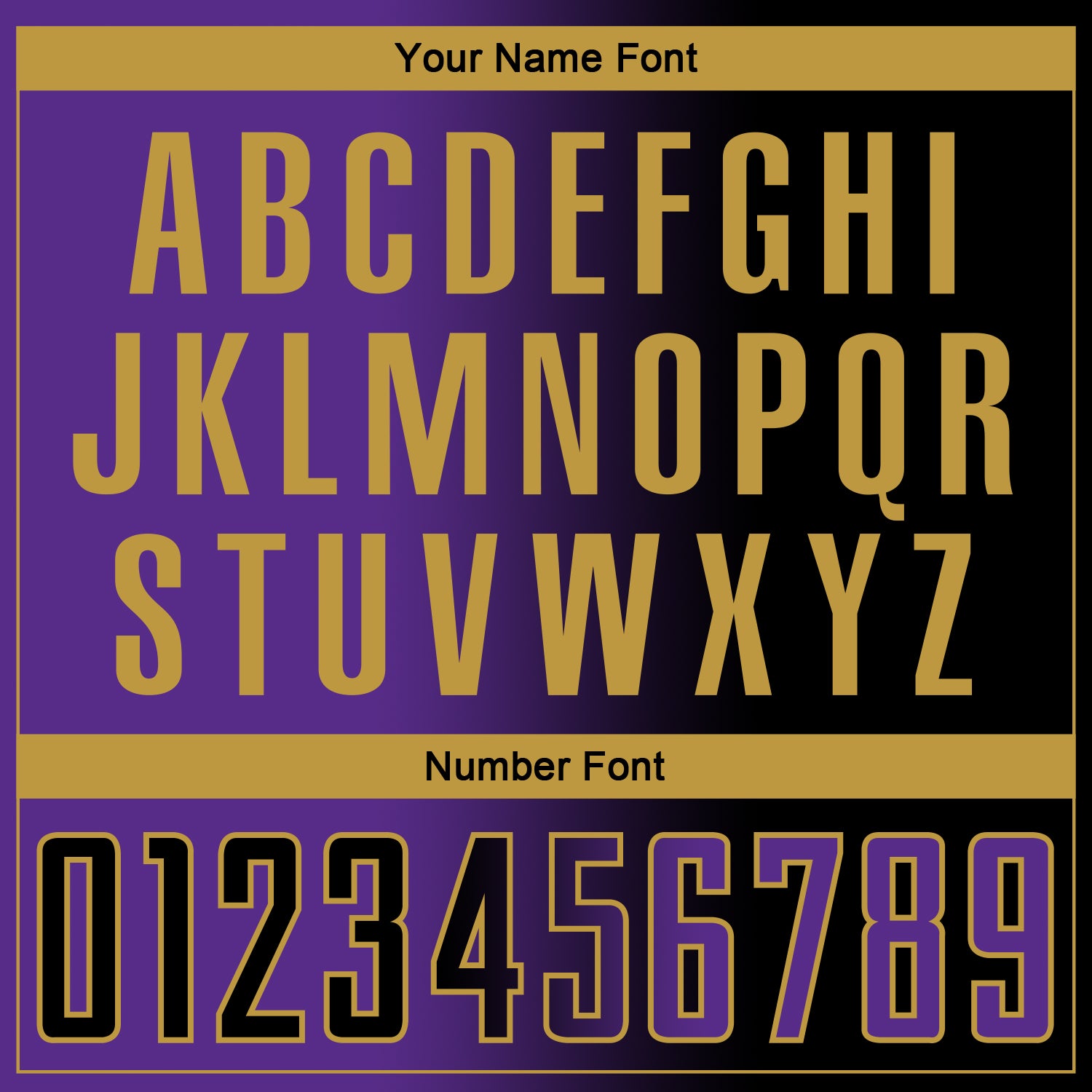 Custom Black Purple-Old Gold Sublimation Gradient Fashion Soccer Uniform Jersey