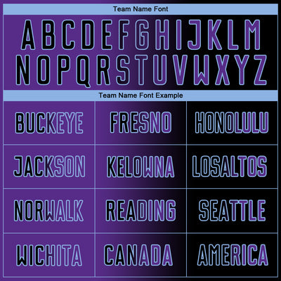 Custom Black Purple-Light Blue Sublimation Gradient Fashion Soccer Uniform Jersey