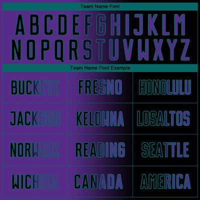 Custom Black Purple-Teal Sublimation Gradient Fashion Soccer Uniform Jersey