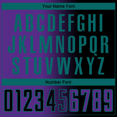 Custom Black Purple-Teal Sublimation Gradient Fashion Soccer Uniform Jersey