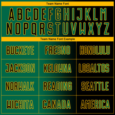 Custom Black Kelly Green-Gold Sublimation Gradient Fashion Soccer Uniform Jersey