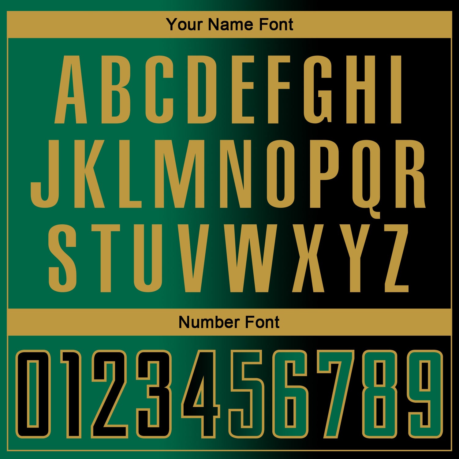 Custom Black Kelly Green-Old Gold Sublimation Gradient Fashion Soccer Uniform Jersey