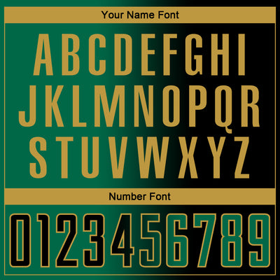 Custom Black Kelly Green-Old Gold Sublimation Gradient Fashion Soccer Uniform Jersey