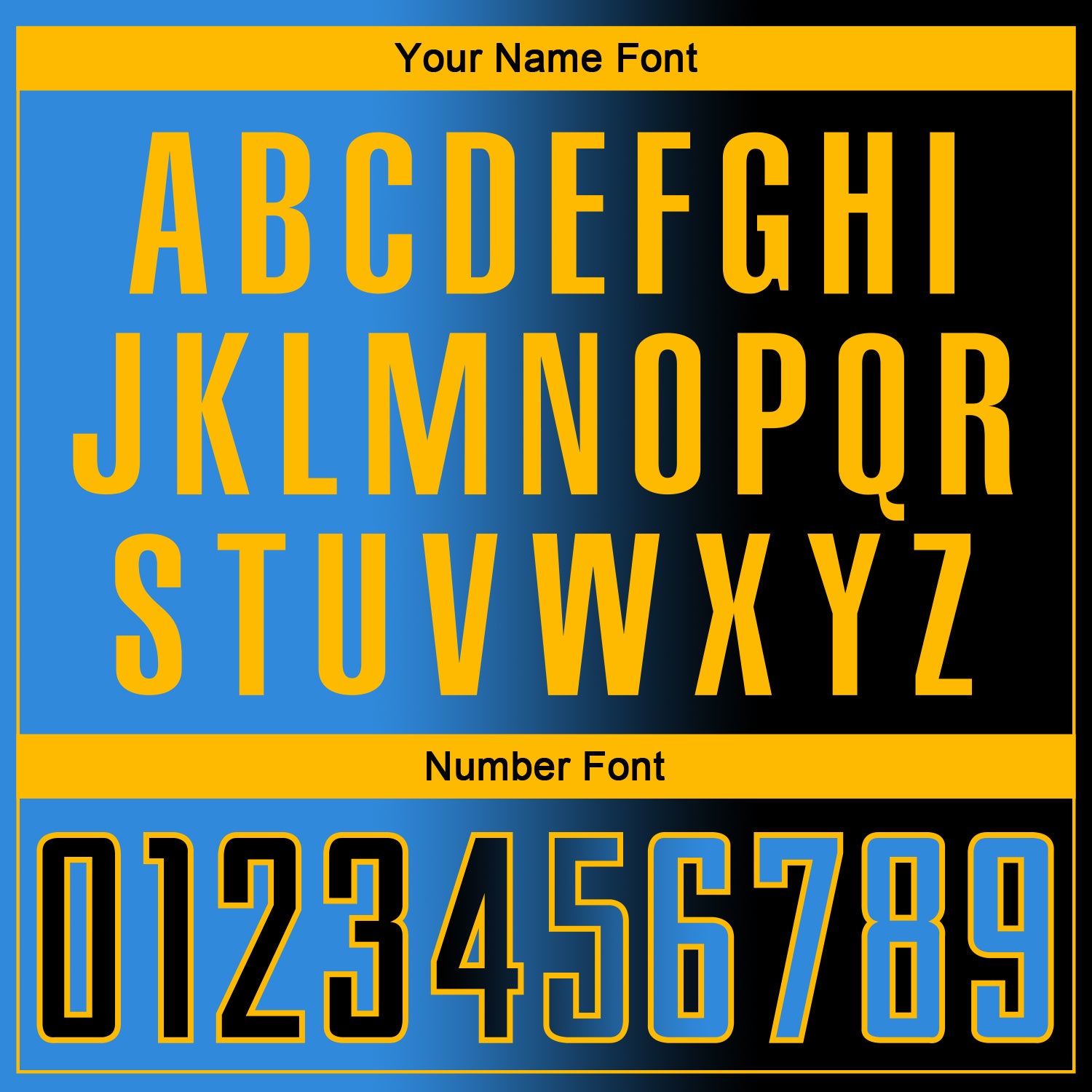 Custom Black Powder Blue-Gold Sublimation Gradient Fashion Soccer Uniform Jersey