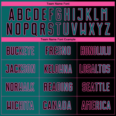 Custom Black Teal-Pink Sublimation Gradient Fashion Soccer Uniform Jersey