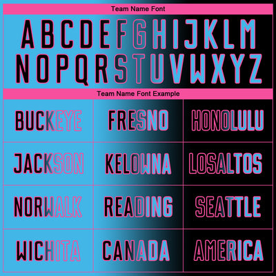 Custom Black Sky Blue-Pink Sublimation Gradient Fashion Soccer Uniform Jersey