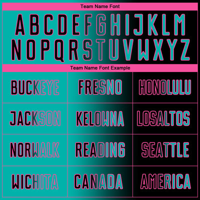 Custom Black Aqua-Pink Sublimation Gradient Fashion Soccer Uniform Jersey