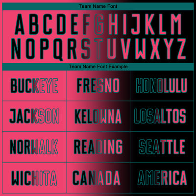 Custom Black Neon Pink-Teal Sublimation Gradient Fashion Soccer Uniform Jersey