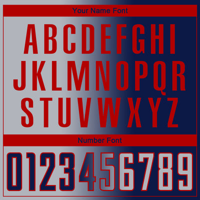 Custom Navy Gray-Red Sublimation Gradient Fashion Soccer Uniform Jersey