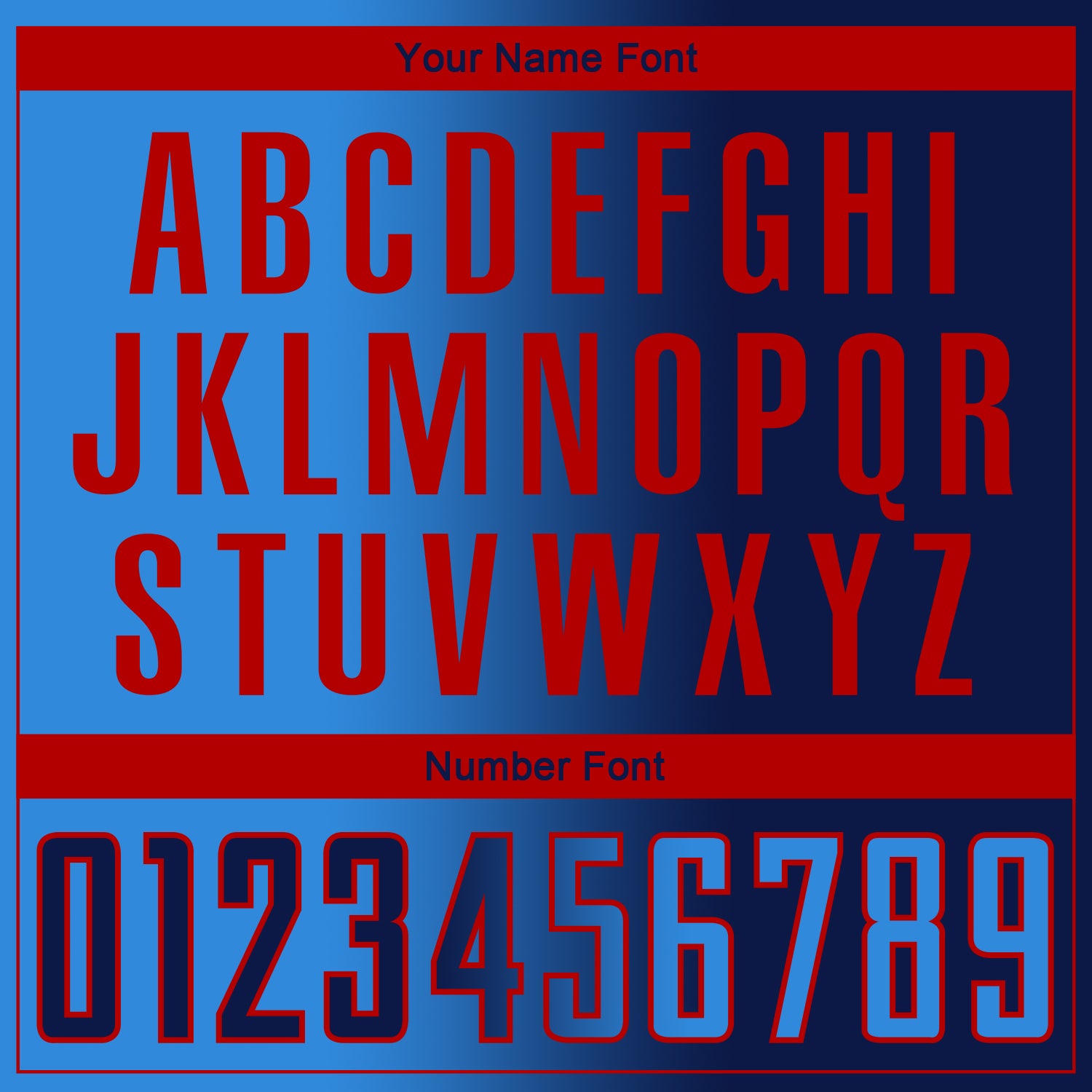 Custom Navy Powder Blue-Red Sublimation Gradient Fashion Soccer Uniform Jersey