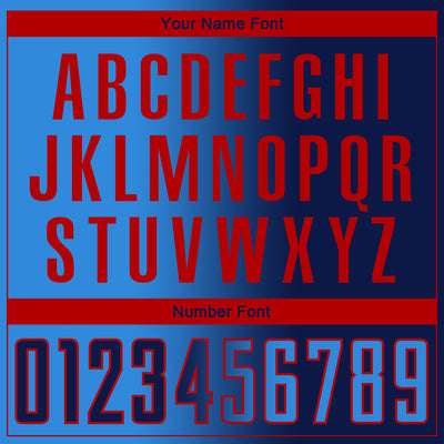 Custom Navy Powder Blue-Red Sublimation Gradient Fashion Soccer Uniform Jersey