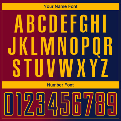 Custom Navy Maroon-Gold Sublimation Gradient Fashion Soccer Uniform Jersey