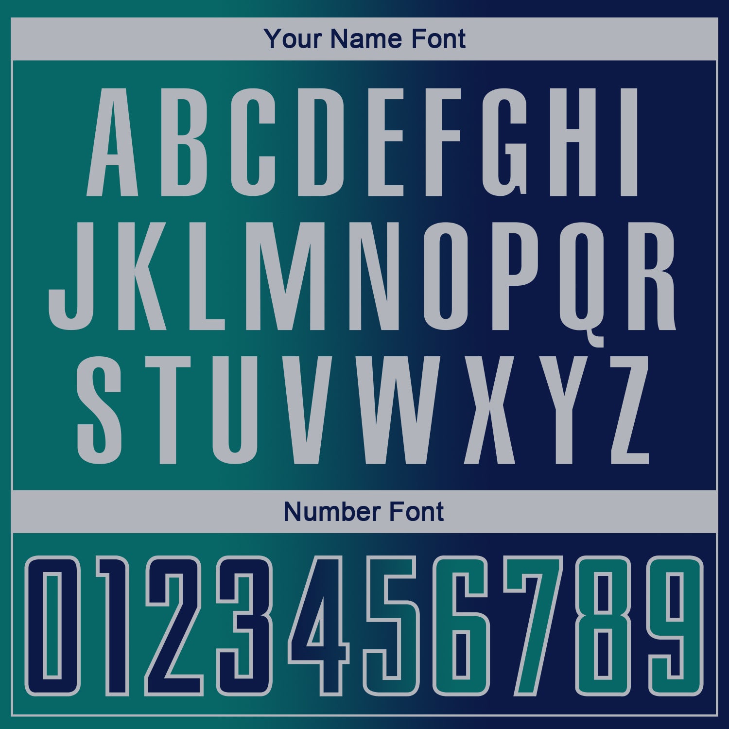 Custom Navy Teal-Gray Sublimation Gradient Fashion Soccer Uniform Jersey