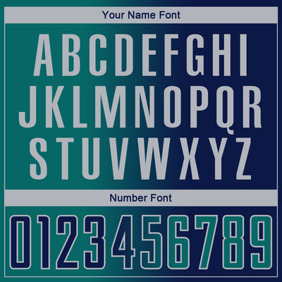 Custom Navy Teal-Gray Sublimation Gradient Fashion Soccer Uniform Jersey