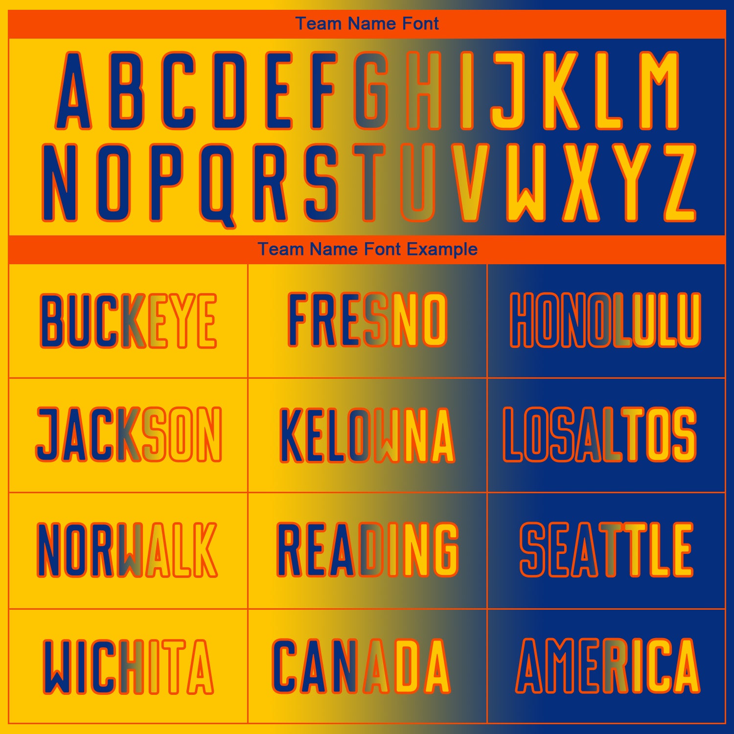 Custom Royal Yellow-Orange Sublimation Gradient Fashion Soccer Uniform Jersey