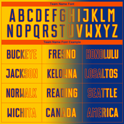 Custom Royal Yellow-Orange Sublimation Gradient Fashion Soccer Uniform Jersey