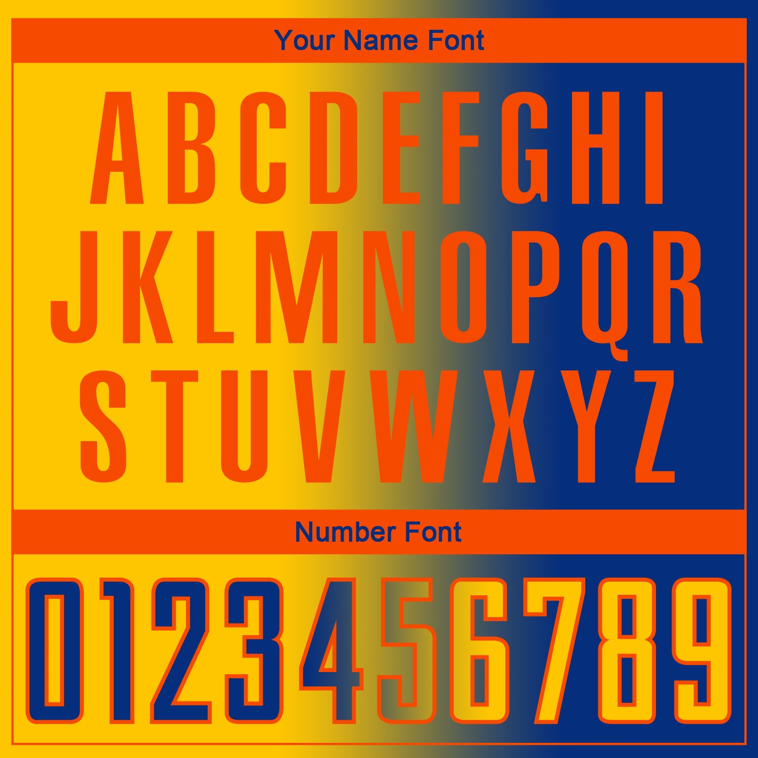 Custom Royal Yellow-Orange Sublimation Gradient Fashion Soccer Uniform Jersey