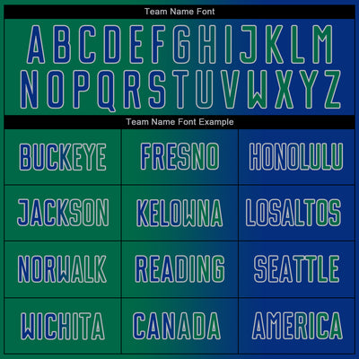 Custom Royal Kelly Green-Gray Sublimation Gradient Fashion Soccer Uniform Jersey