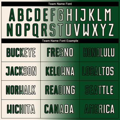 Custom Green Cream-Black Sublimation Gradient Fashion Soccer Uniform Jersey