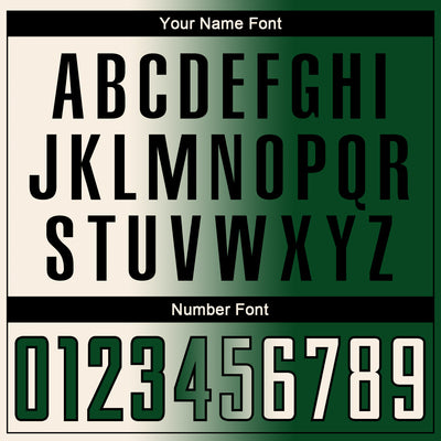 Custom Green Cream-Black Sublimation Gradient Fashion Soccer Uniform Jersey