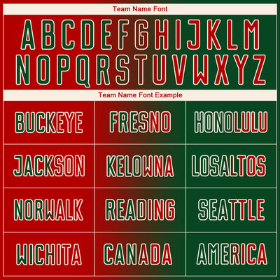 Custom Green Red-Cream Sublimation Gradient Fashion Soccer Uniform Jersey