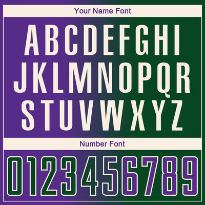 Custom Green Purple-Cream Sublimation Gradient Fashion Soccer Uniform Jersey