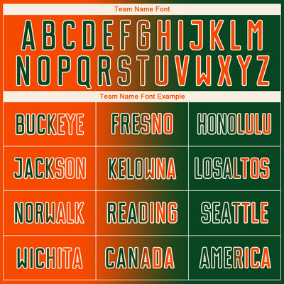 Custom Green Orange-Cream Sublimation Gradient Fashion Soccer Uniform Jersey