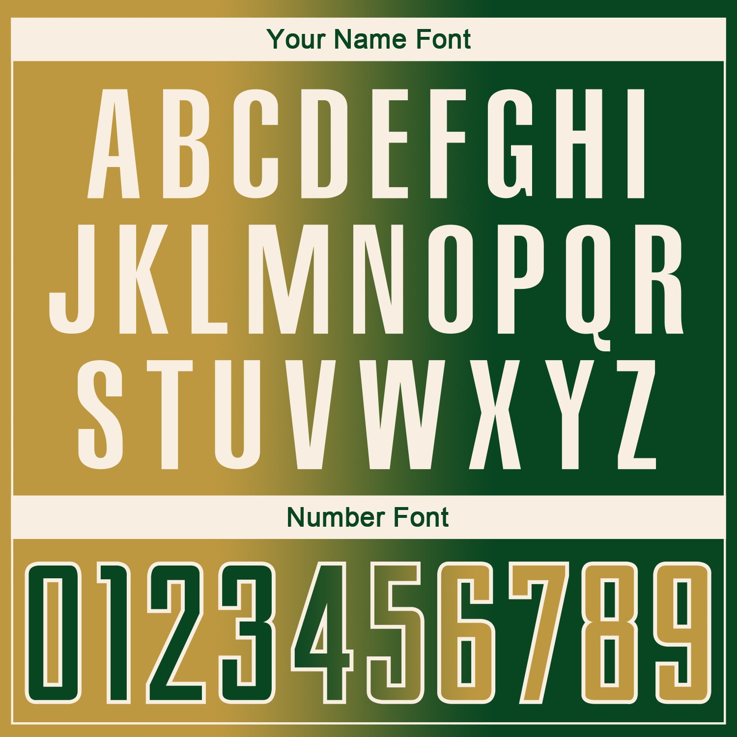 Custom Green Old Gold-Cream Sublimation Gradient Fashion Soccer Uniform Jersey