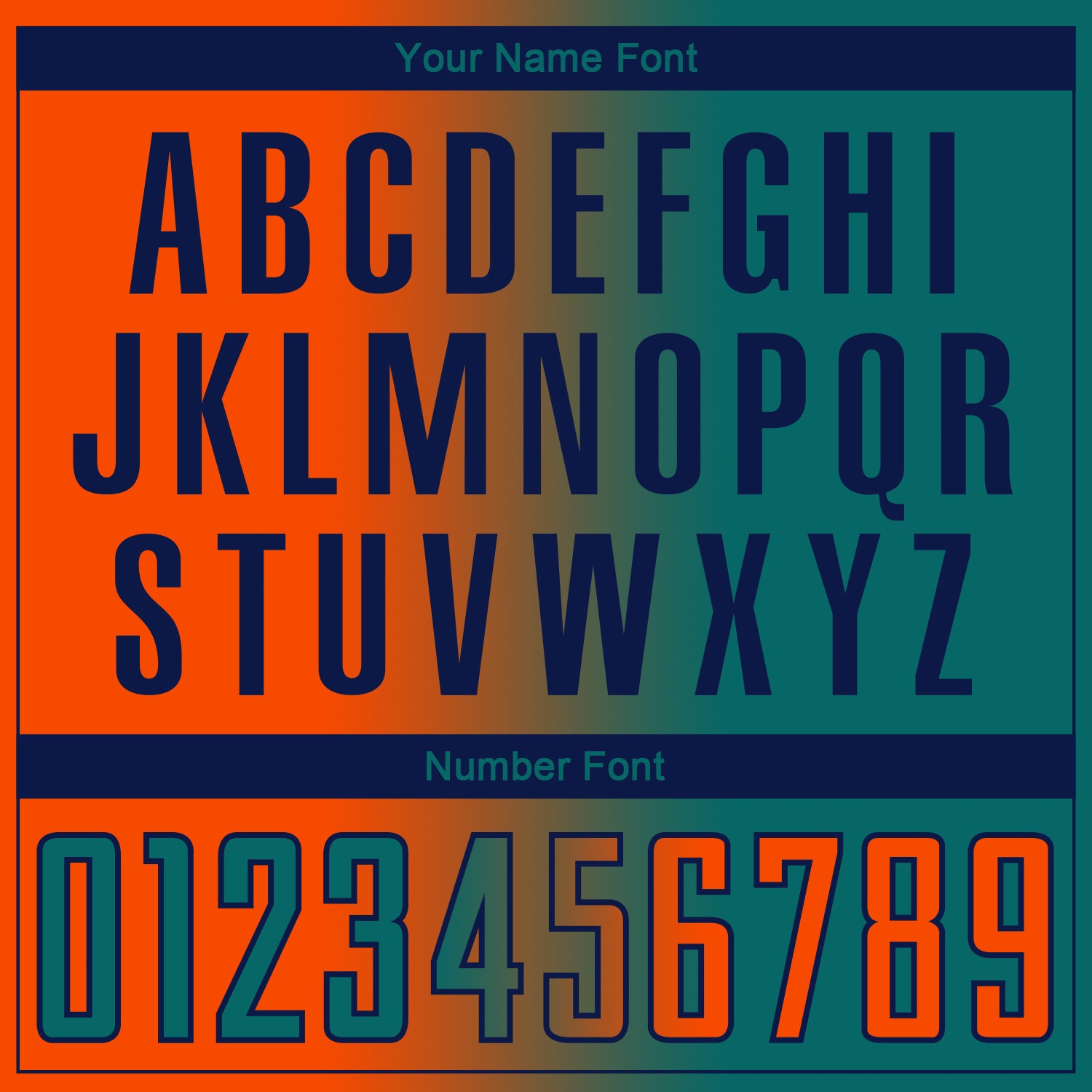 Custom Teal Orange-Navy Sublimation Gradient Fashion Soccer Uniform Jersey