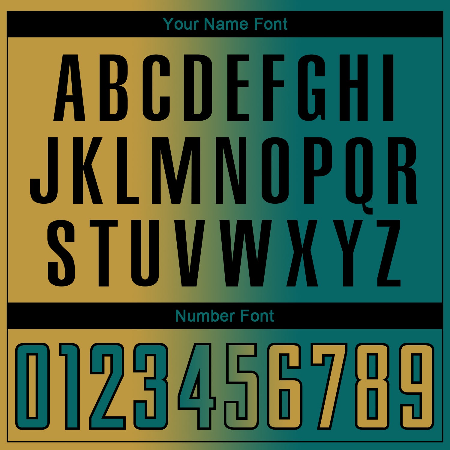 Custom Teal Old Gold-Black Sublimation Gradient Fashion Soccer Uniform Jersey