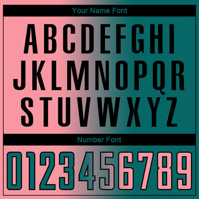 Custom Teal Medium Pink-Black Sublimation Gradient Fashion Soccer Uniform Jersey