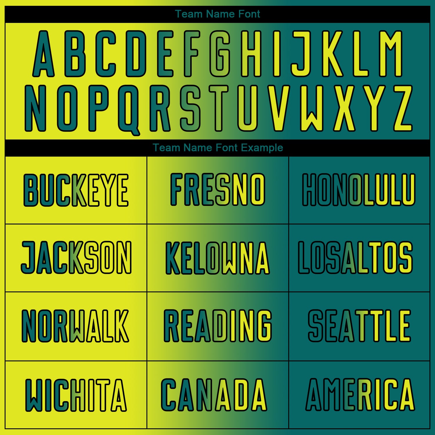 Custom Teal Neon Yellow-Black Sublimation Gradient Fashion Soccer Uniform Jersey