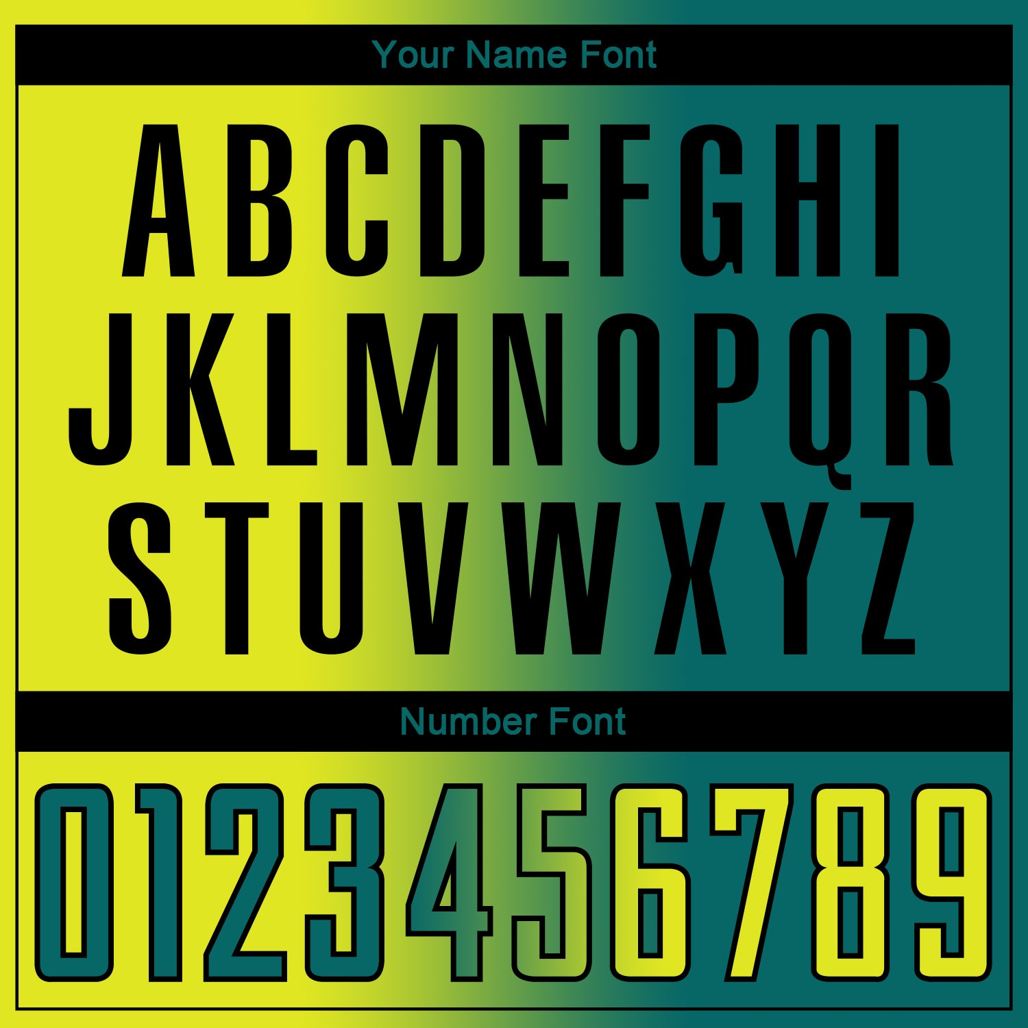 Custom Teal Neon Yellow-Black Sublimation Gradient Fashion Soccer Uniform Jersey