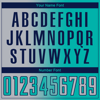 Custom Aqua Gray-Navy Sublimation Gradient Fashion Soccer Uniform Jersey