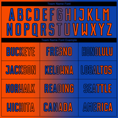 Custom Thunder Blue Orange-Black Sublimation Gradient Fashion Soccer Uniform Jersey