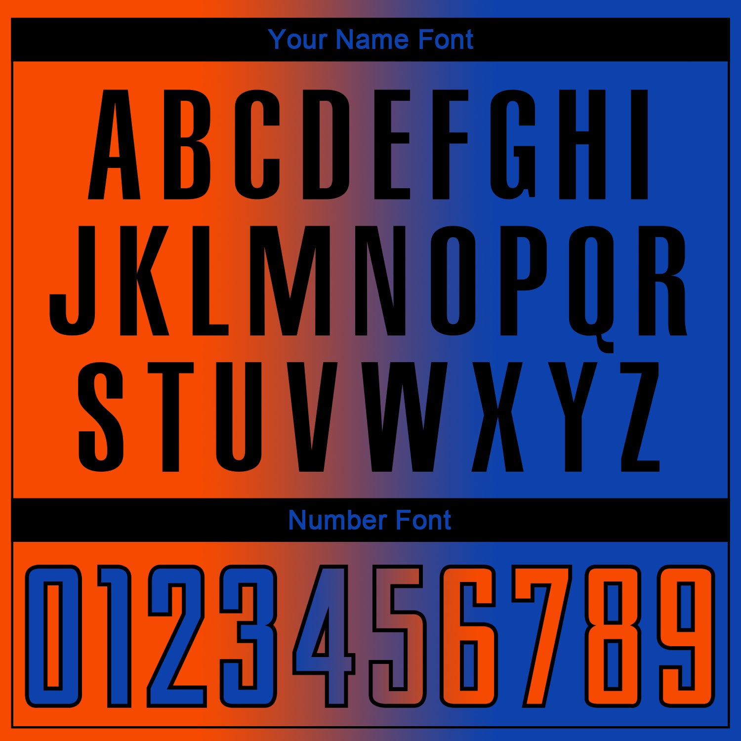 Custom Thunder Blue Orange-Black Sublimation Gradient Fashion Soccer Uniform Jersey