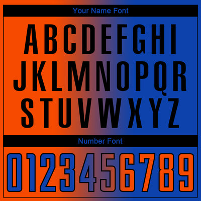 Custom Thunder Blue Orange-Black Sublimation Gradient Fashion Soccer Uniform Jersey