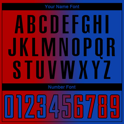 Custom Thunder Blue Red-Black Sublimation Gradient Fashion Soccer Uniform Jersey