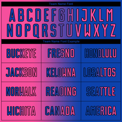 Custom Thunder Blue Pink-Black Sublimation Gradient Fashion Soccer Uniform Jersey