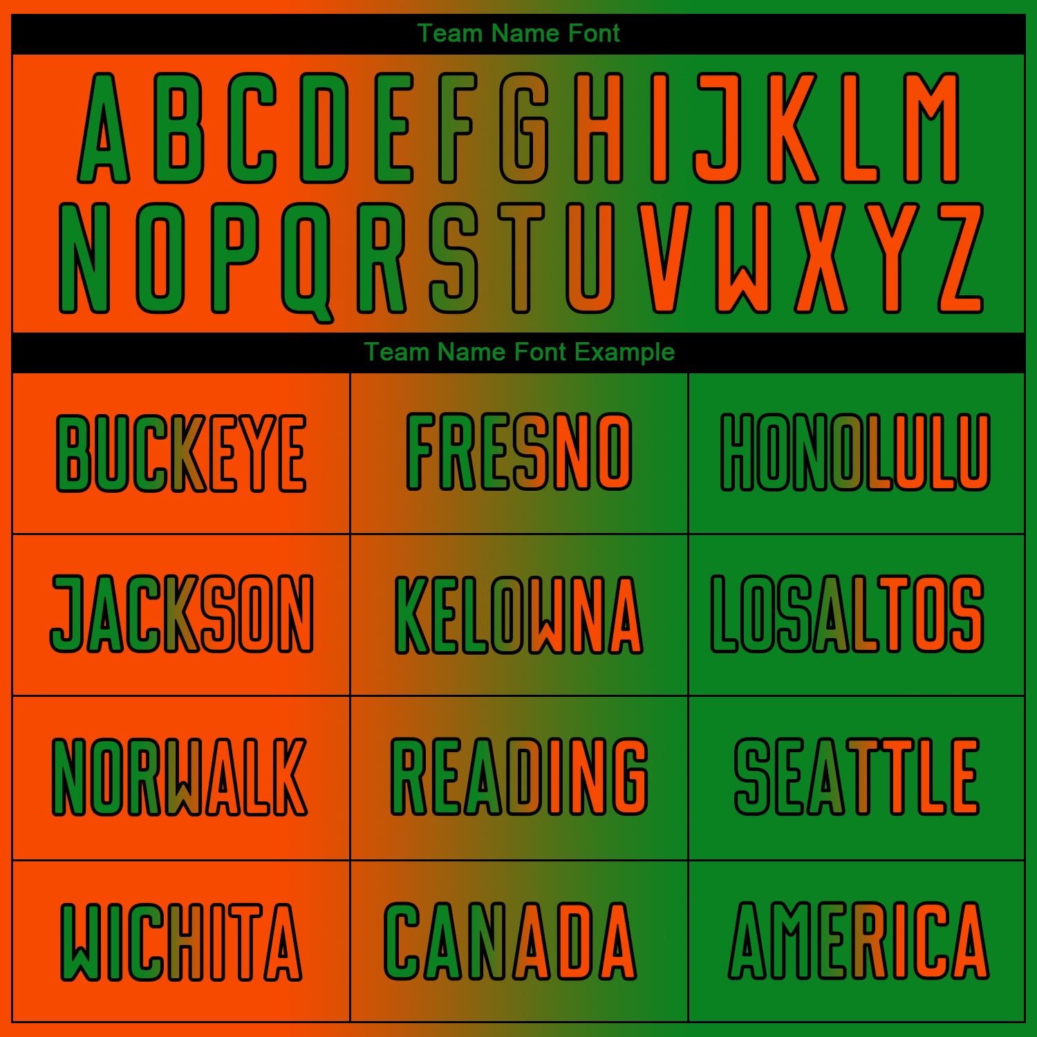 Custom Grass Green Orange-Black Sublimation Gradient Fashion Soccer Uniform Jersey