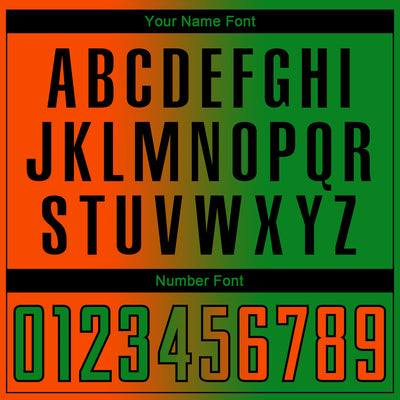 Custom Grass Green Orange-Black Sublimation Gradient Fashion Soccer Uniform Jersey