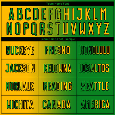 Custom Grass Green Gold-Black Sublimation Gradient Fashion Soccer Uniform Jersey