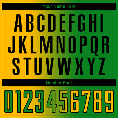 Custom Grass Green Gold-Black Sublimation Gradient Fashion Soccer Uniform Jersey