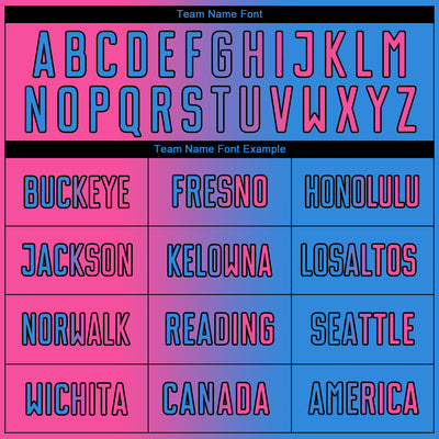 Custom Powder Blue Pink-Black Sublimation Gradient Fashion Soccer Uniform Jersey