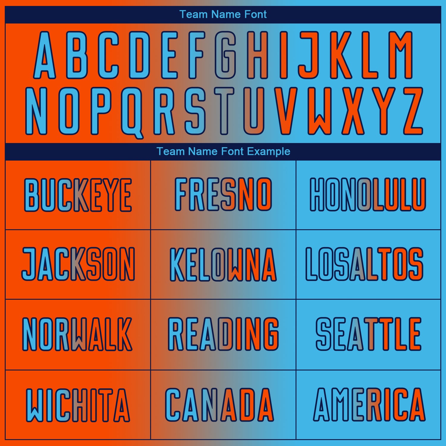 Custom Sky Blue Orange-Navy Sublimation Gradient Fashion Soccer Uniform Jersey